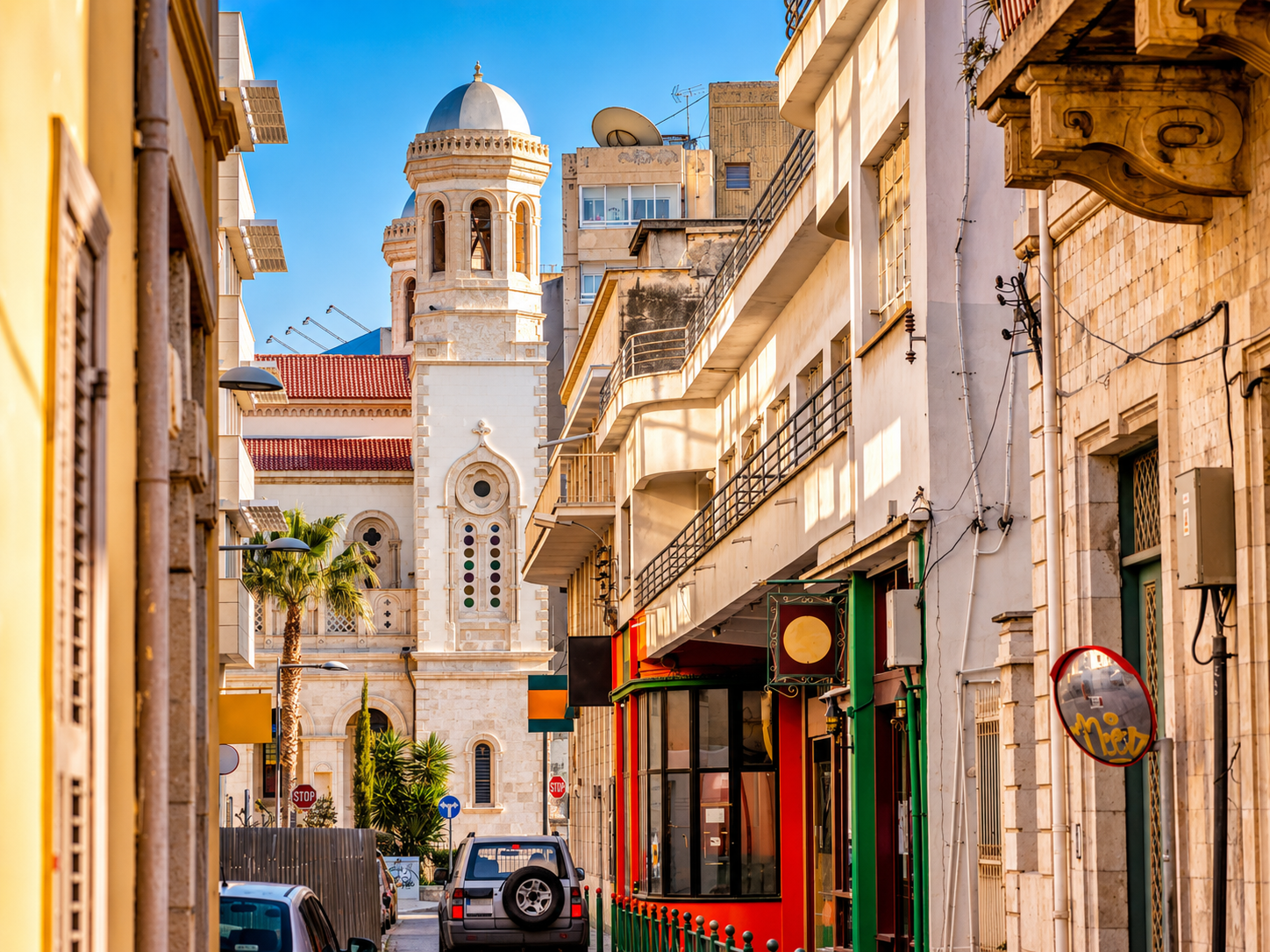 Old town street in Limassol, Cyprus
