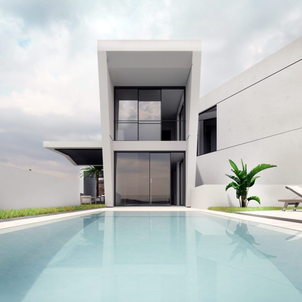 Agia Fyla residence, Limassol – front facade and pool