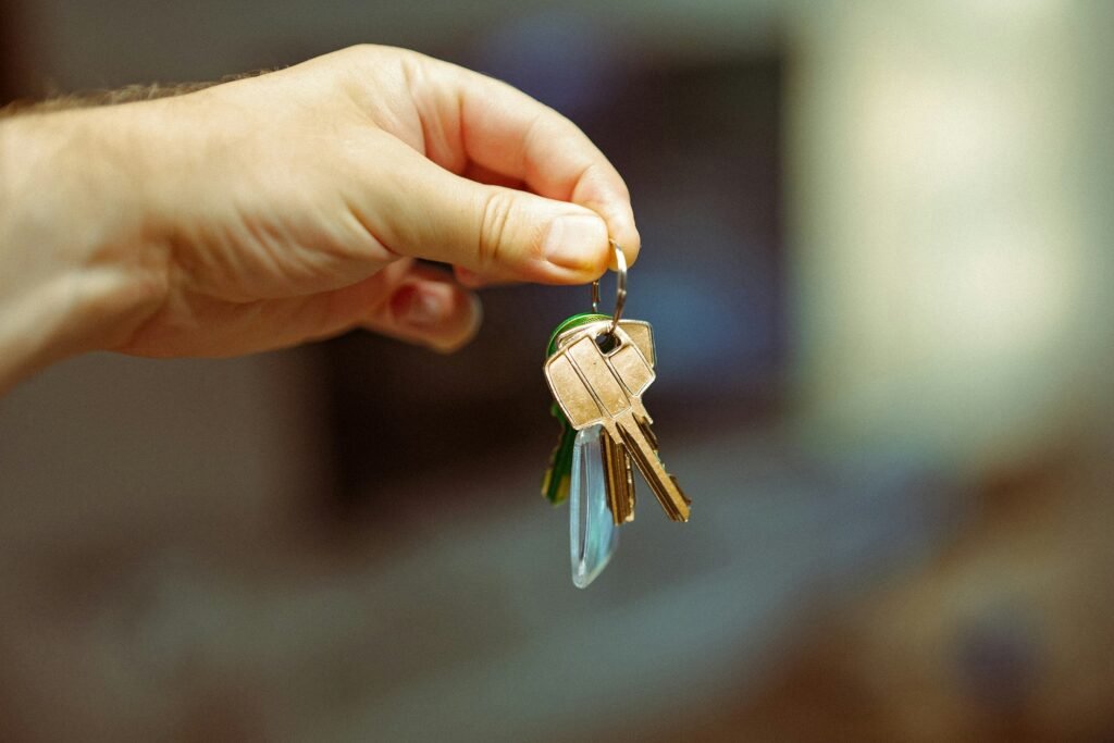 Keys being handed over for a new home