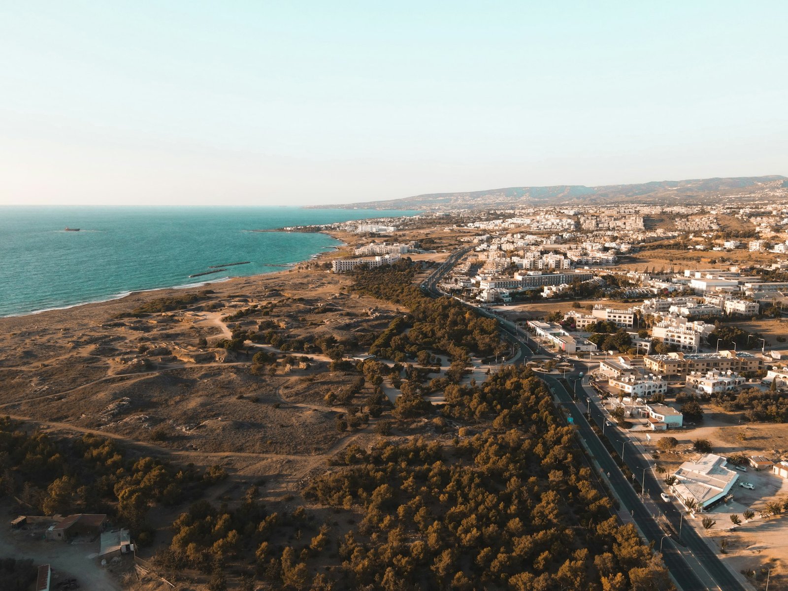 Aerial view of the Paphos coastline